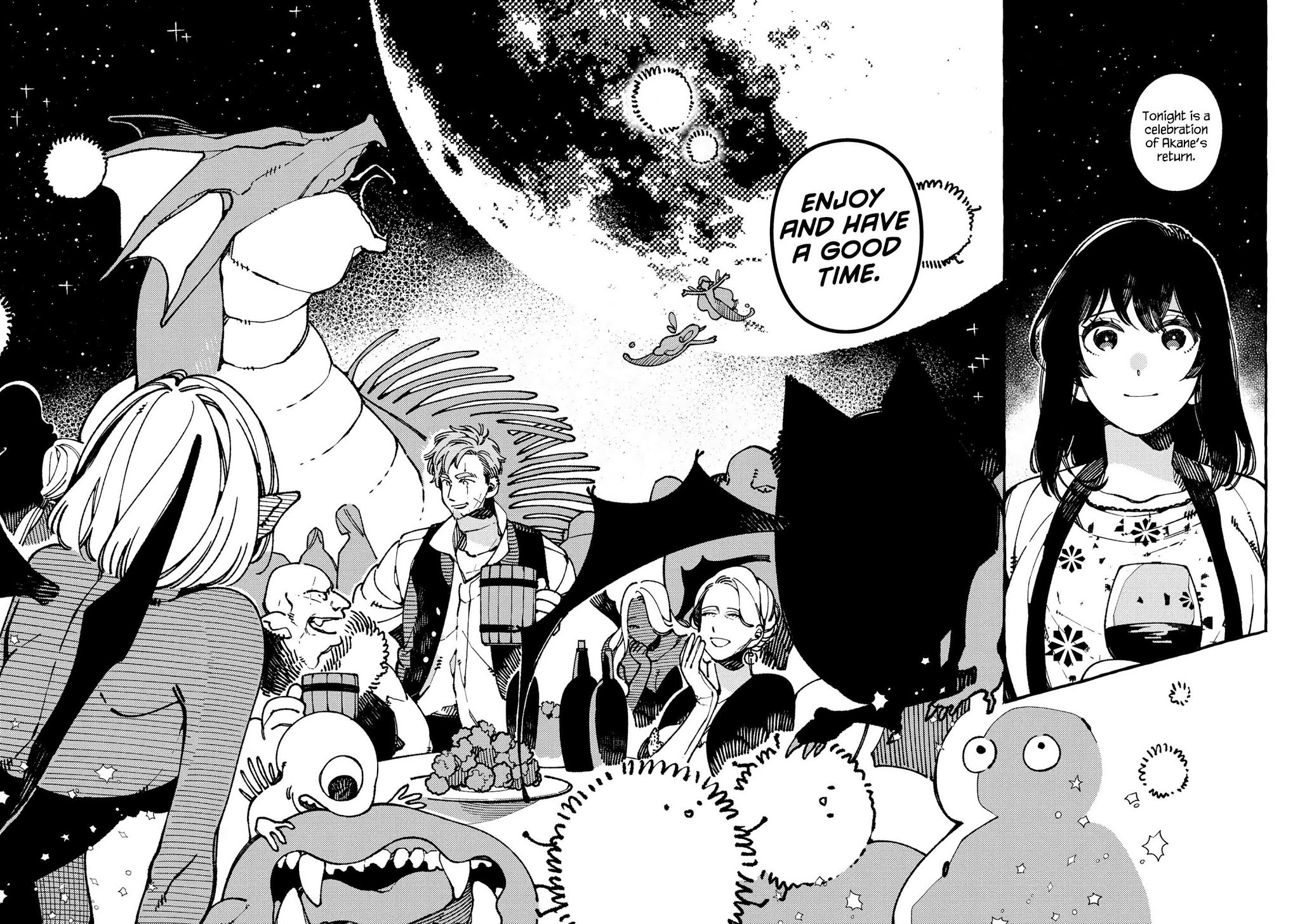 Isekai Omotenashi Gohan Chapter 21 page 4 - Chapter 21: Humans and Supernatural Beings Smiling and Dancing Under the Moonlight ①