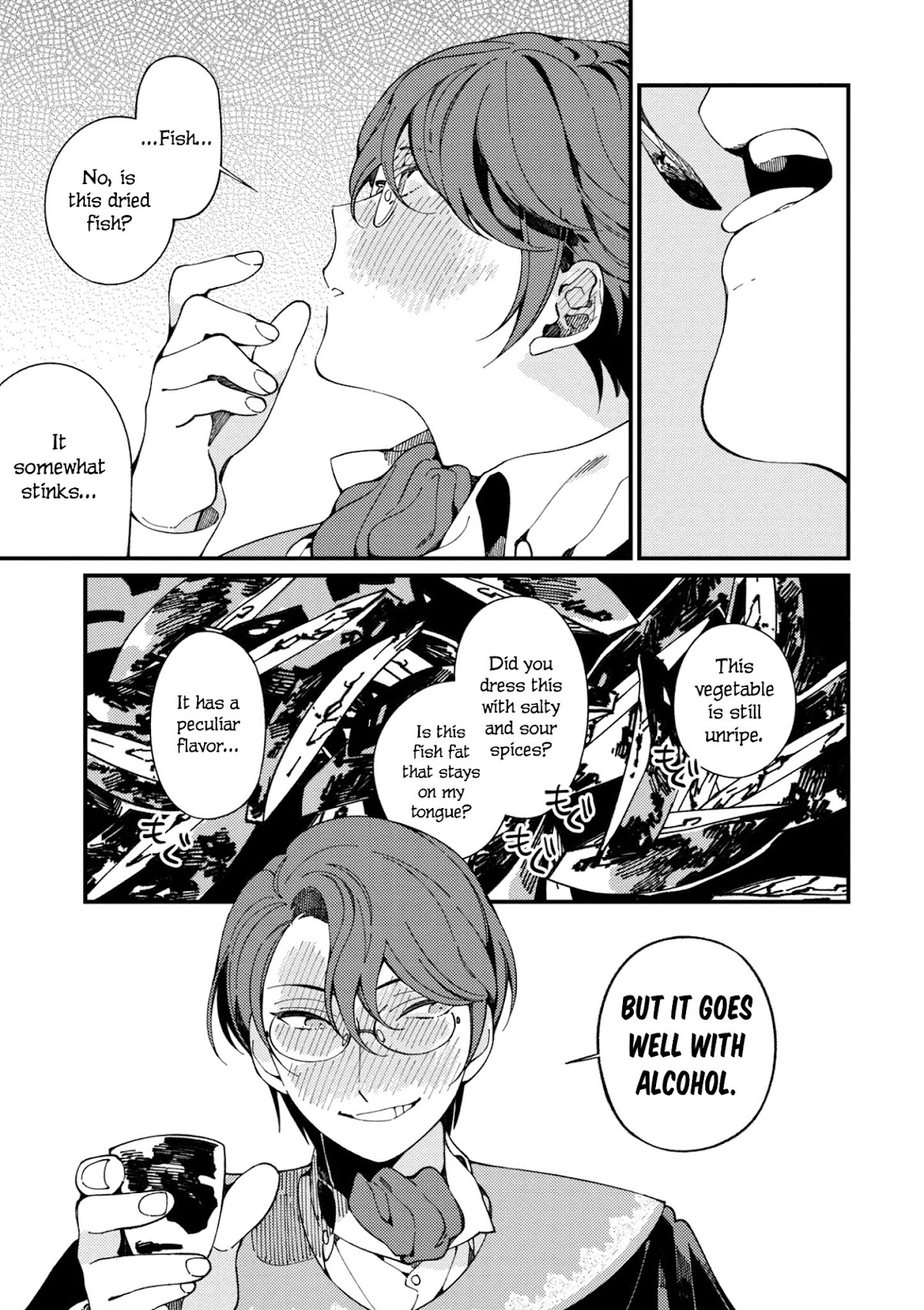 Isekai Omotenashi Gohan Chapter 6.2 page 13 - Chapter 6.2: Dried Herring Fillet, Peculiar Clams and Mr. Sour-Faced ②