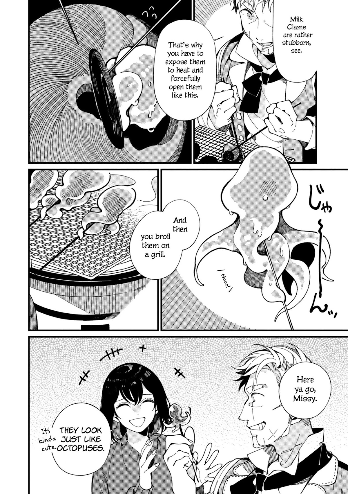 Isekai Omotenashi Gohan Chapter 6.2 page 4 - Chapter 6.2: Dried Herring Fillet, Peculiar Clams and Mr. Sour-Faced ②