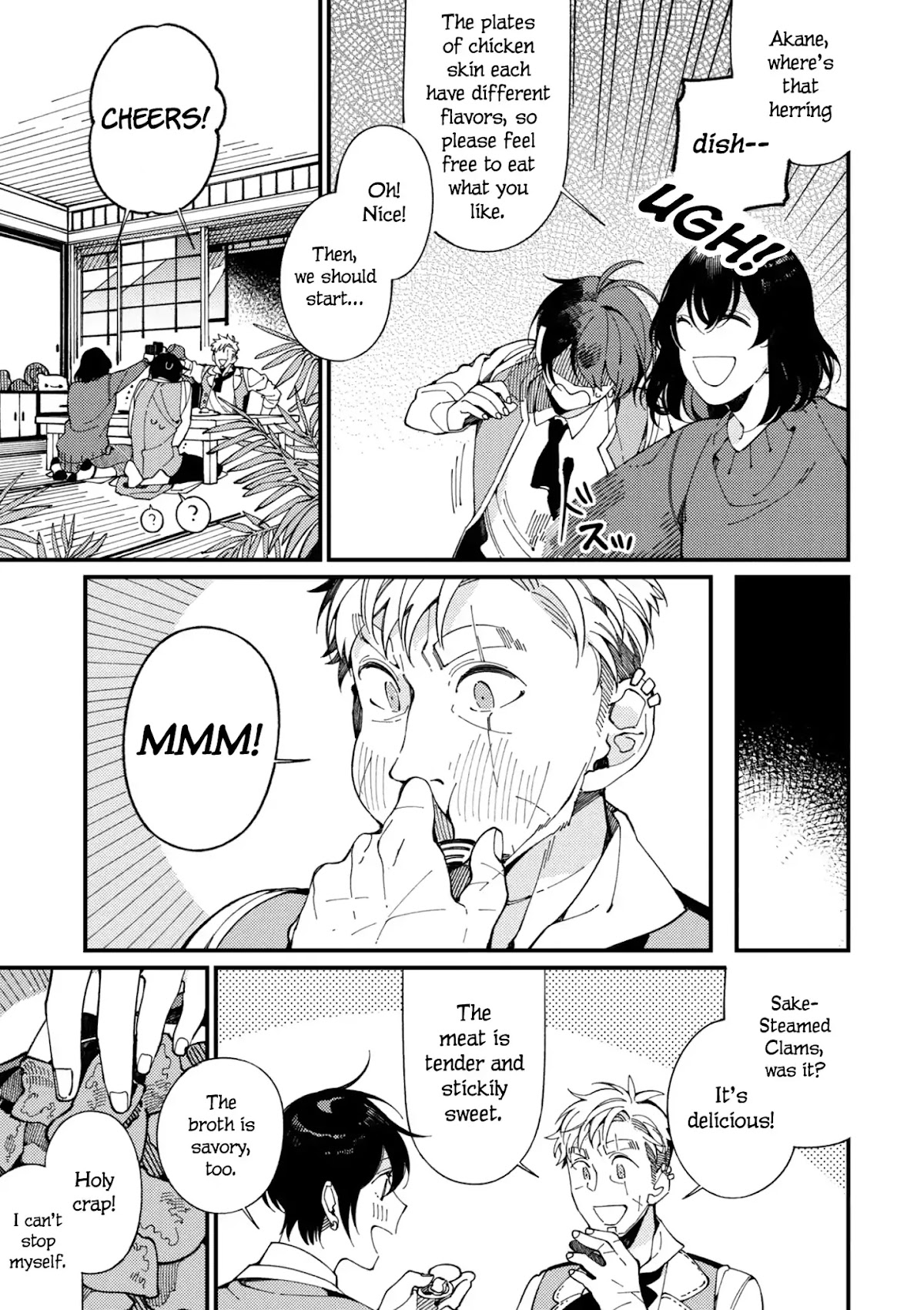 Isekai Omotenashi Gohan Chapter 6 page 14 - Chapter 6: Dried Herring Fillet, Peculiar Clams and Mr. Sour-Faced ①