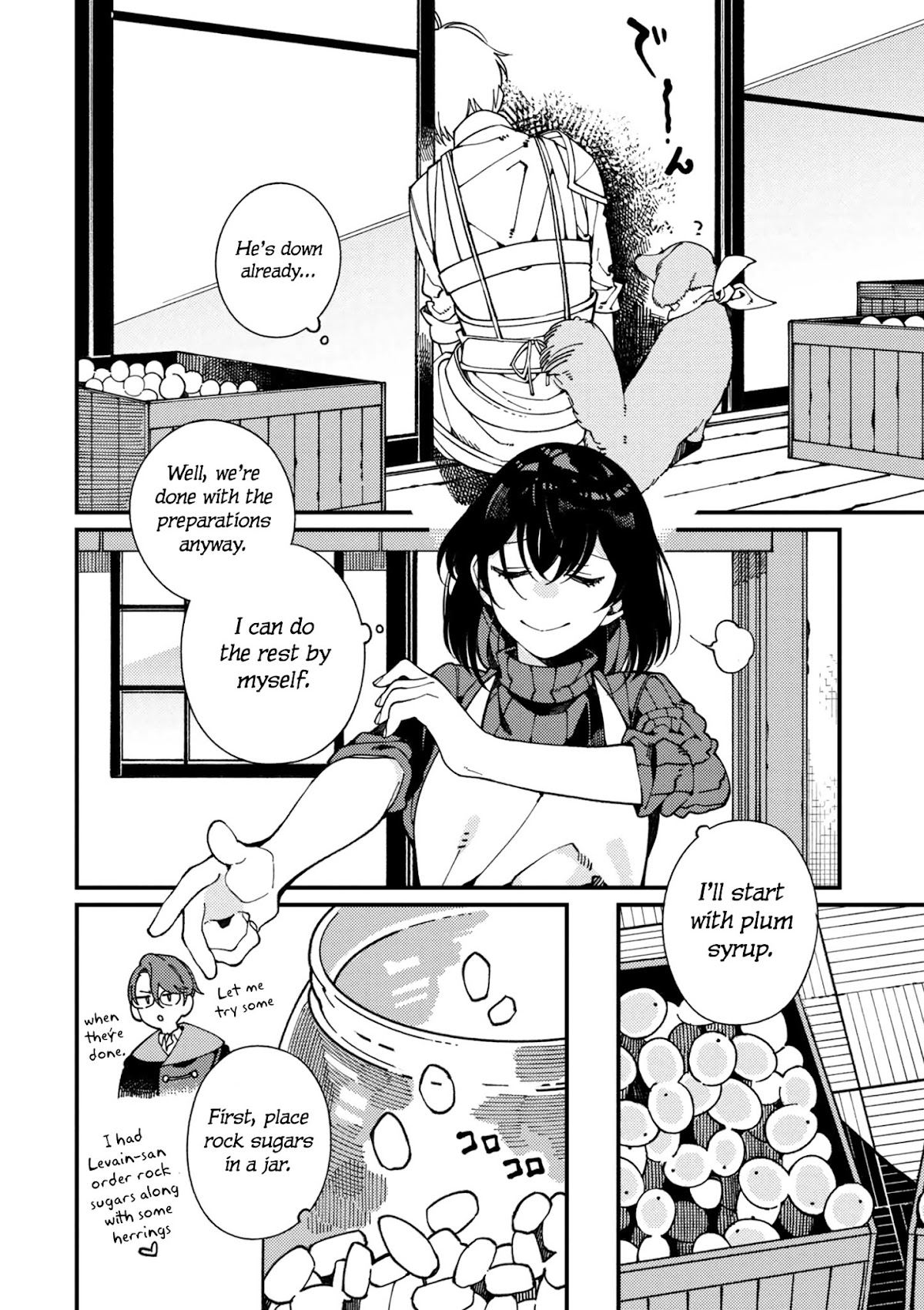 Isekai Omotenashi Gohan Chapter 7 page 13 - Chapter 7: The Medicinal Herb Seller and Plum Work ①