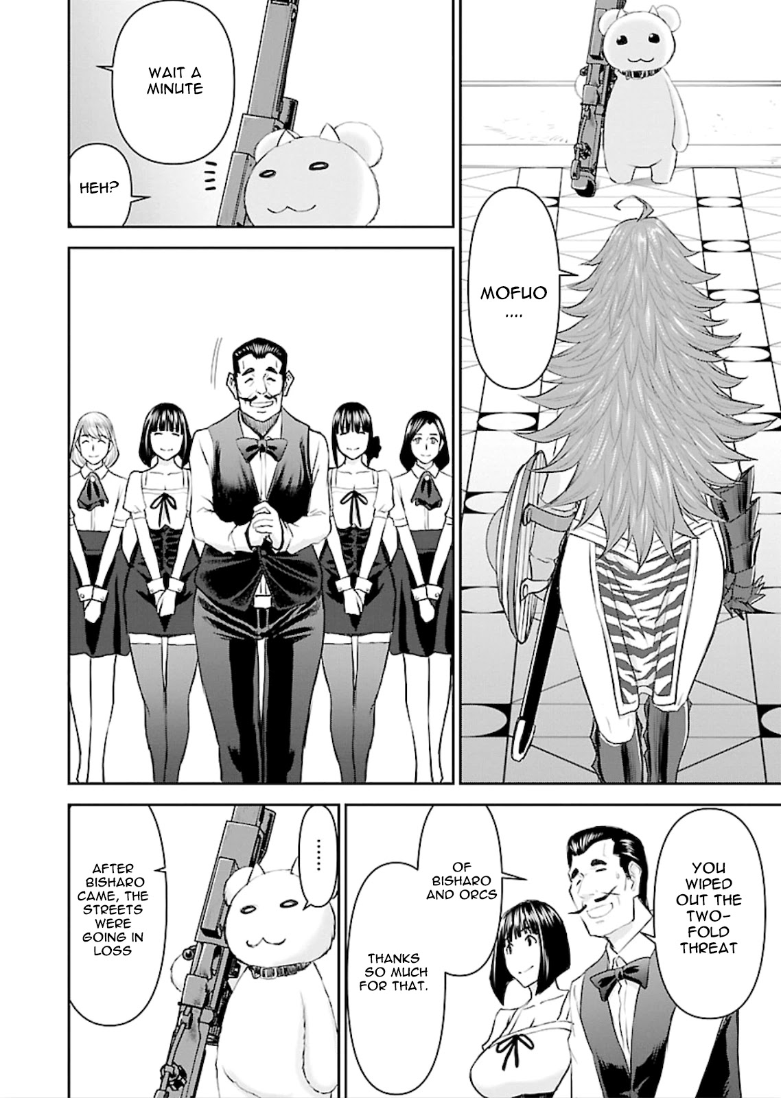 Isekai Sniper Is the Female Warrior's Mofumofu Pet Chapter 2 page 24 - Chapter 2: Bloody Battle Guild Bar