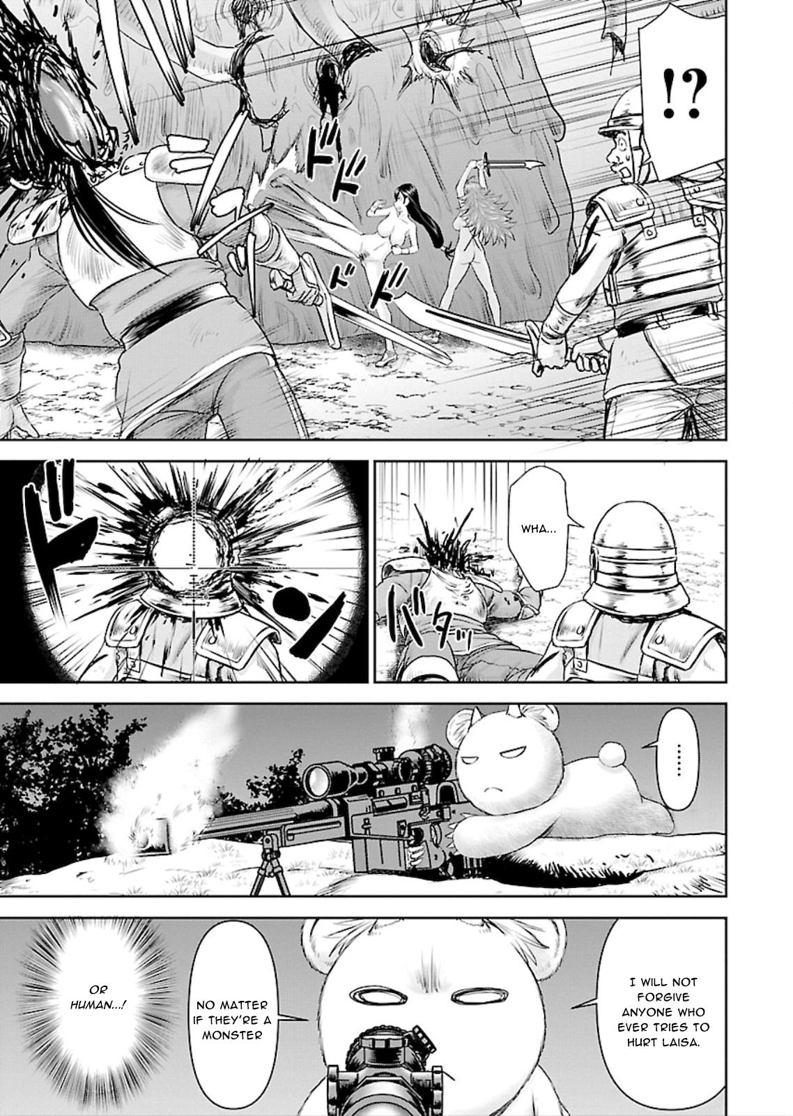 Isekai Sniper Is the Female Warrior's Mofumofu Pet Chapter 5 page 16 - Chapter 5: Break in! Bounty Hunter Erika (Part 3)