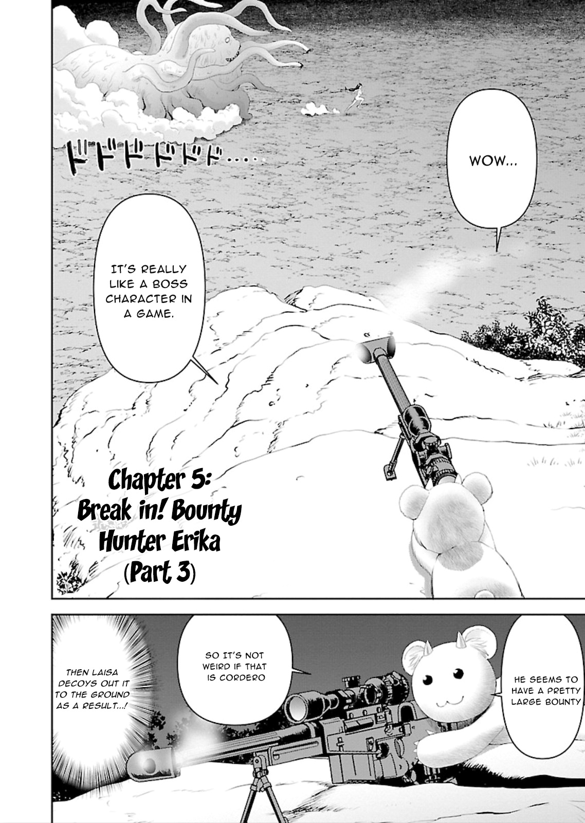 Isekai Sniper Is the Female Warrior's Mofumofu Pet Chapter 5 page 4 - Chapter 5: Break in! Bounty Hunter Erika (Part 3)