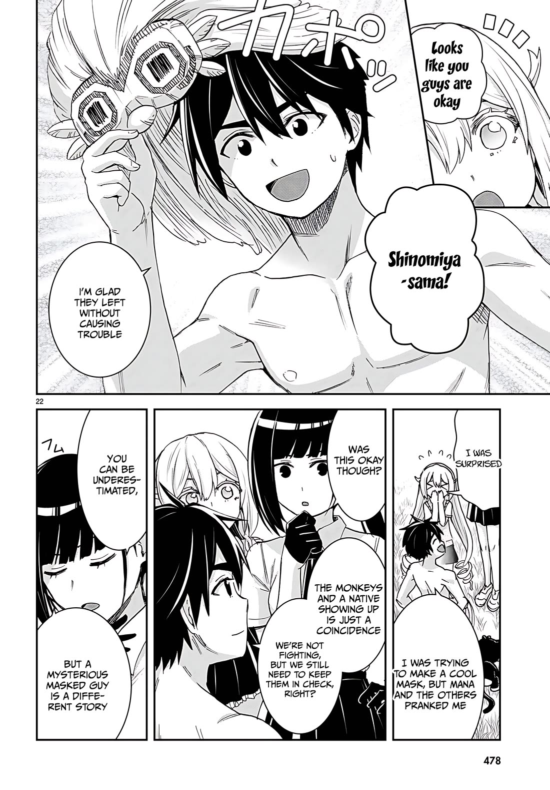 Isekai Yurutto Survival Seikatsu: Gakkou no Minna to Isekai no Mujintou ni Tenishitakedo Ore Dake Rakushou desu Chapter 34 page 22 - Chapter 34