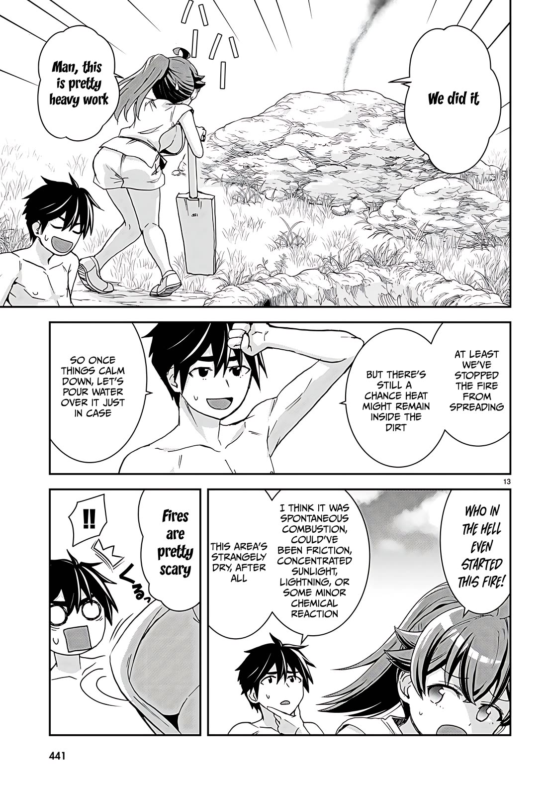 Isekai Yurutto Survival Seikatsu: Gakkou no Minna to Isekai no Mujintou ni Tenishitakedo Ore Dake Rakushou desu Chapter 35 page 13 - Chapter 35