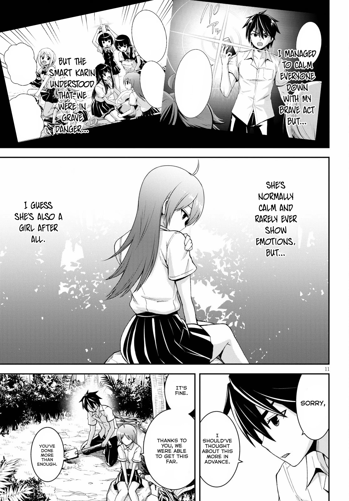 Isekai Yurutto Survival Seikatsu: Gakkou no Minna to Isekai no Mujintou ni Tenishitakedo Ore Dake Rakushou desu Chapter 9 page 12 - Chapter 9