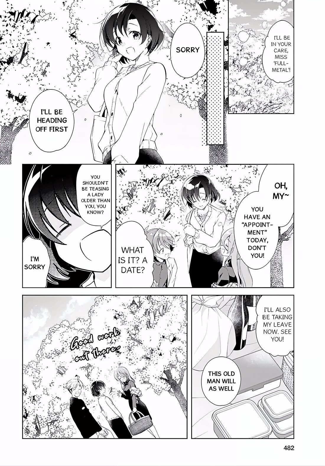 Isshiki-san Wants to Know About Love. Chapter 52.1 page 8 - Chapter 52.1: Isshiki Rinna and Co. Enjoy The Sakura