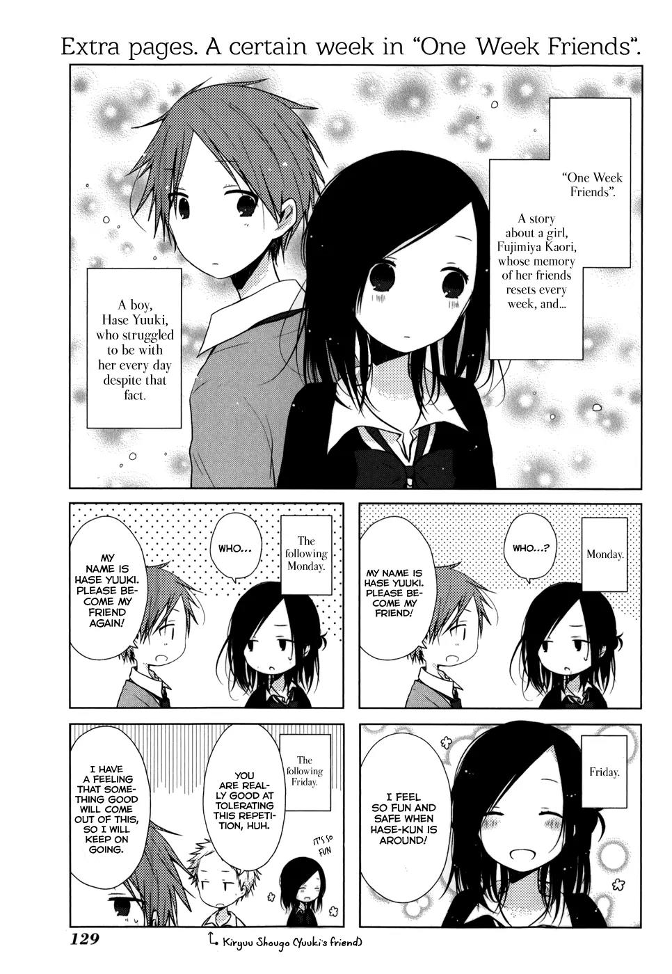 Isshuukan Friends Chapter 21.1 page 4 - Chapter 21.1: A Certain Week in "One Week Friends"