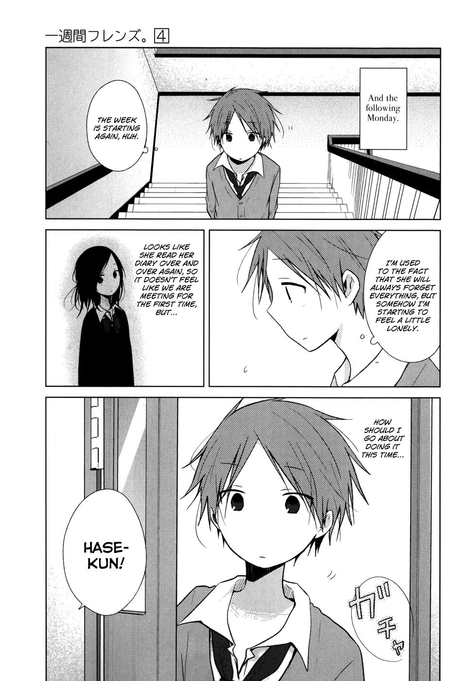 Isshuukan Friends Chapter 21.1 page 8 - Chapter 21.1: A Certain Week in "One Week Friends"