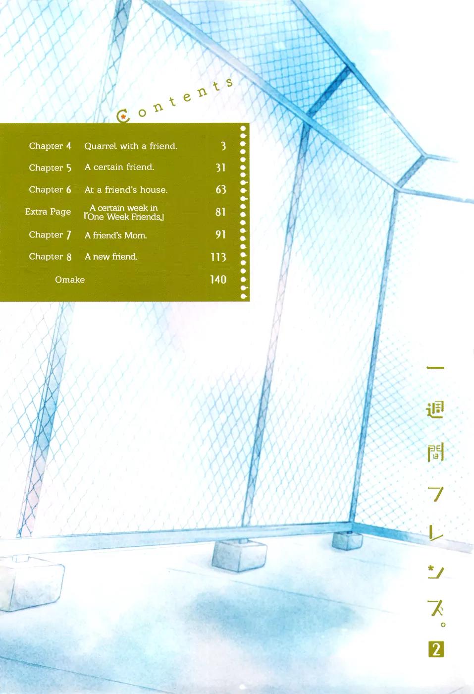 Isshuukan Friends Chapter 4 page 3 - Chapter 4: Quarrel with a Friend