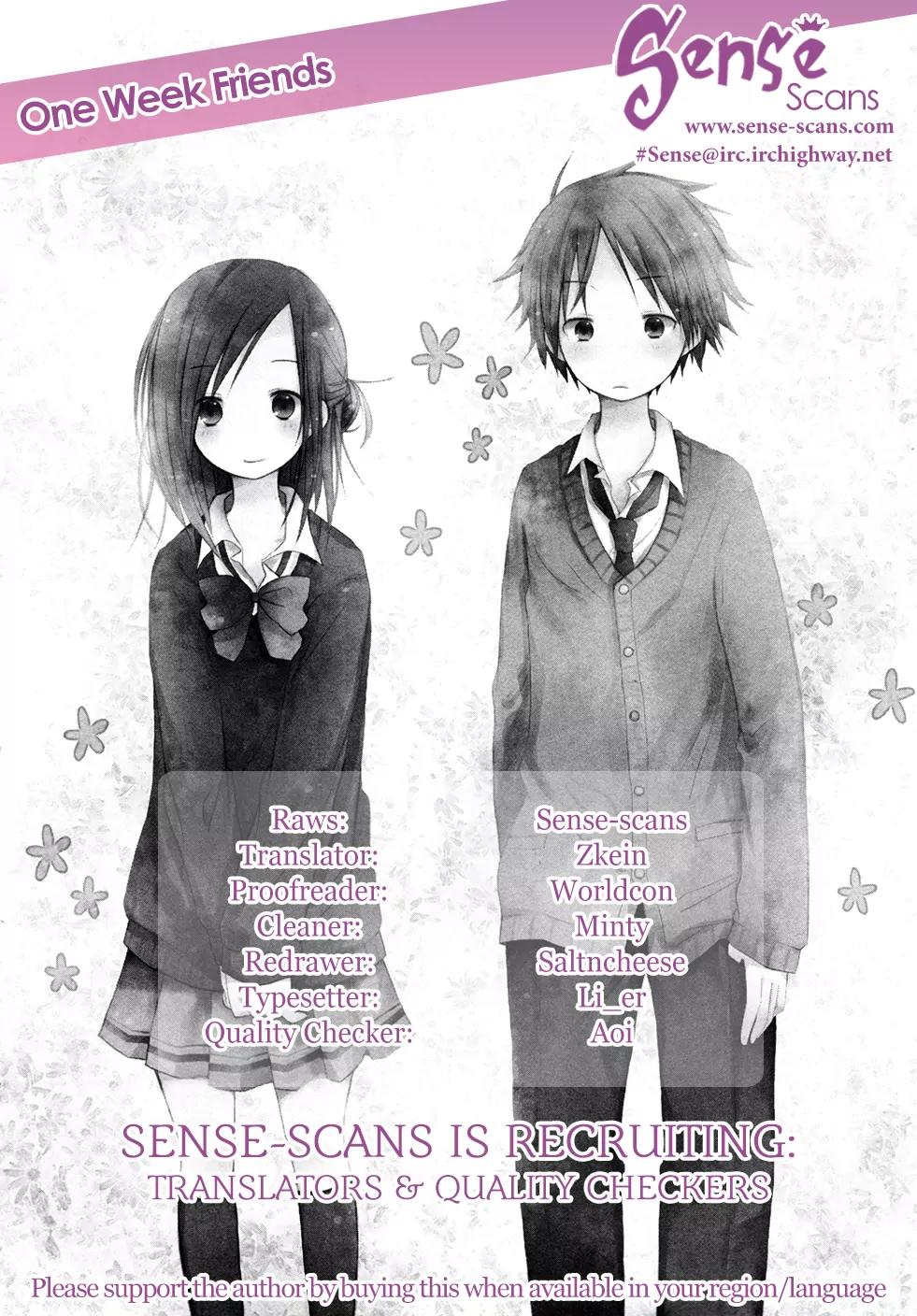 Isshuukan Friends Chapter 6.1 page 1 - Chapter 6.1: A Certain Week in "One Week Friends"