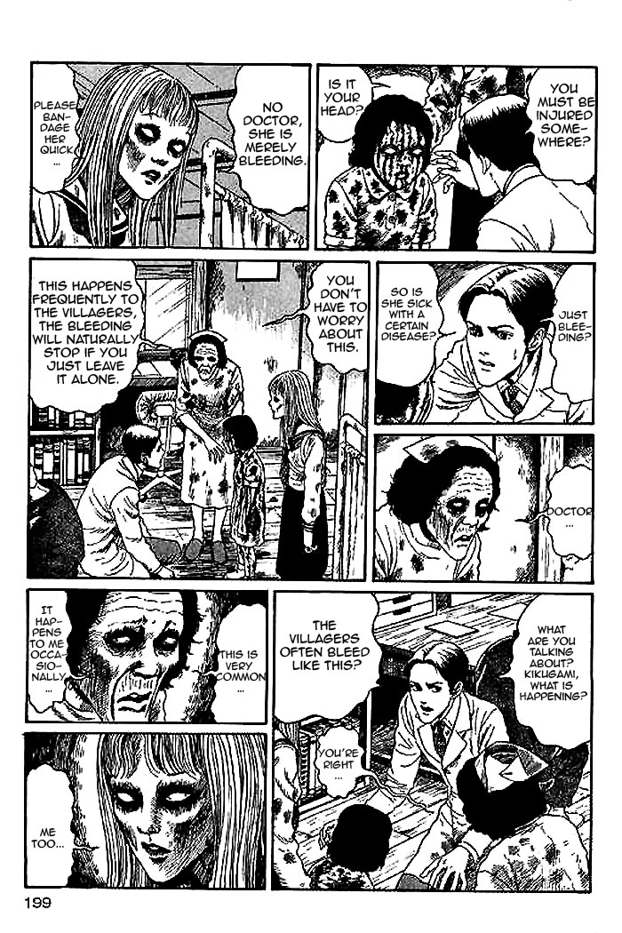 Itou Junji Kyoufu Manga Collection Chapter 14.5 page 15 - Vol.14 Chapter 5: Blood Sickness of the White Sands Village