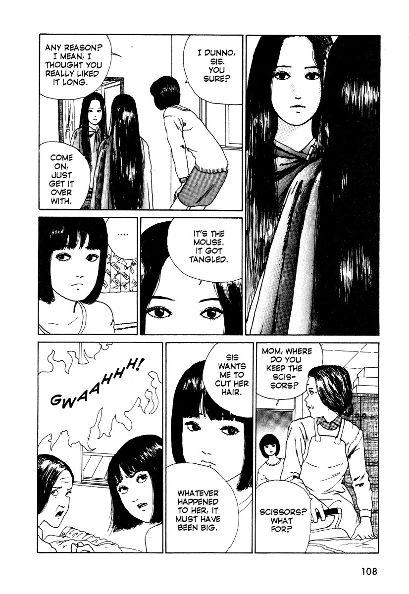 Itou Junji Kyoufu Manga Collection Chapter 3.1 page 17 - Vol.3 Chapter 1: Long Hair in the Attic