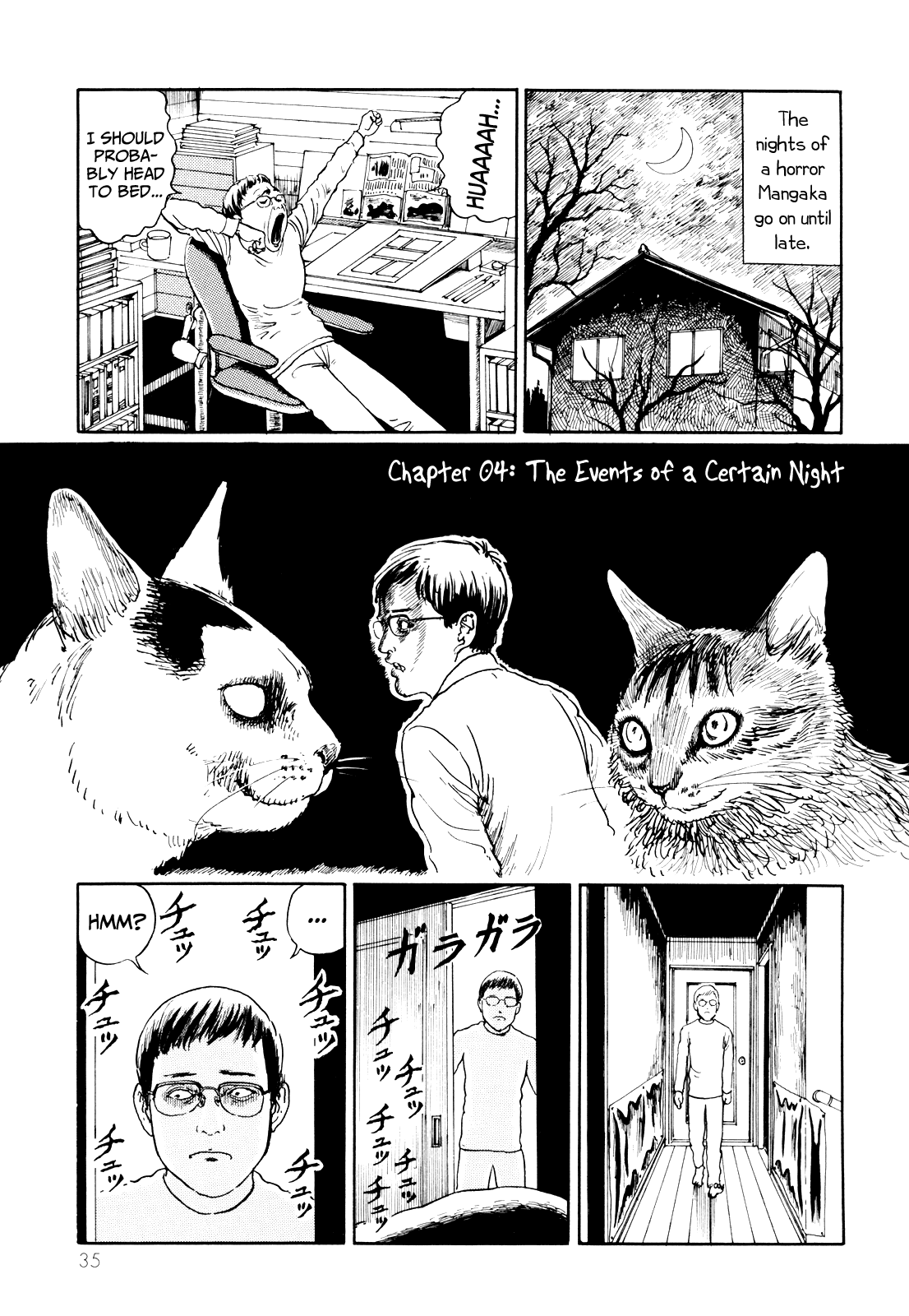 Itou Junji no Neko Nikki: Yon & Mu Chapter 4 page 1 - Chapter 4: The Events of a Certain Night
