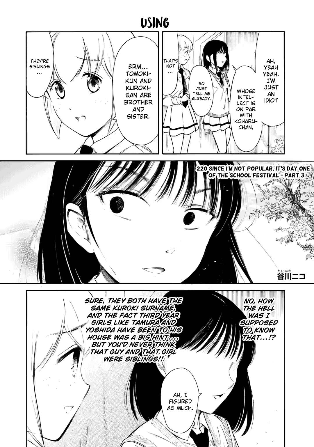It's Not My Fault That I'm Not Popular! Chapter 220.3 page 1 - Chapter 220.3: Since I'm Not Popular, It's Day One of the School Festival (Part 3)