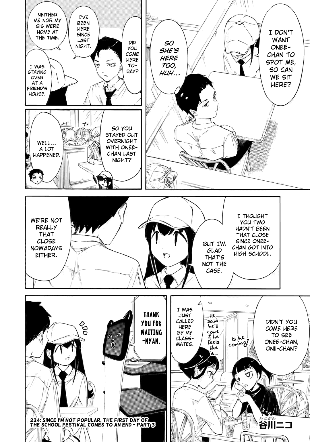 It's Not My Fault That I'm Not Popular! Chapter 224.5 page 1 - Chapter 224.5: Watamote ch224-3: Since I'm Not Popular, The First Day of the School Festival Comes to an End (Part 3)