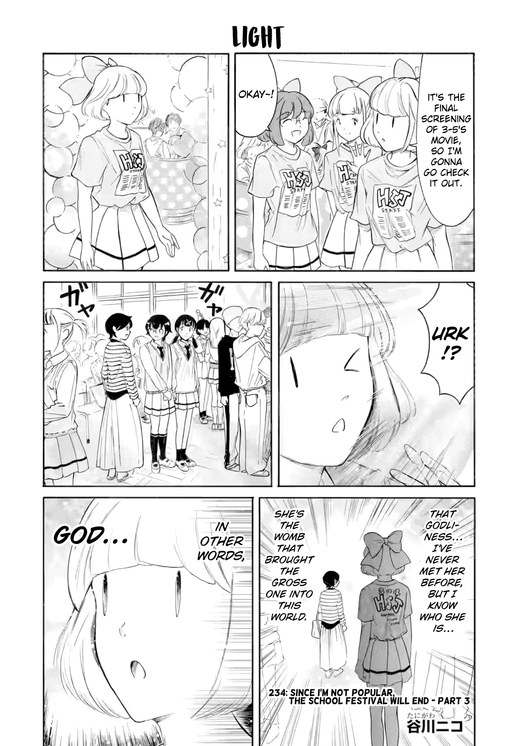 It's Not My Fault That I'm Not Popular! Chapter 234.3 page 1 - Chapter 234.3: Since I'm Not Popular, The School Festival Will End (Part 3)
