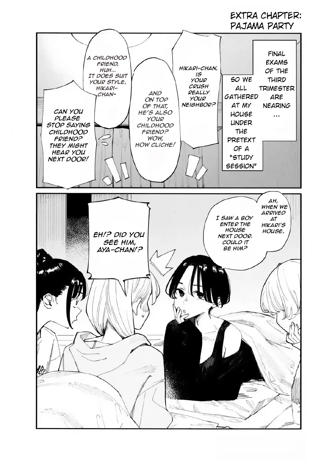 It's Quite Late, but I've Fallen in Love with My Childhood Friend Chapter 18.5 page 2 - Chapter 18.5: Pajama Party