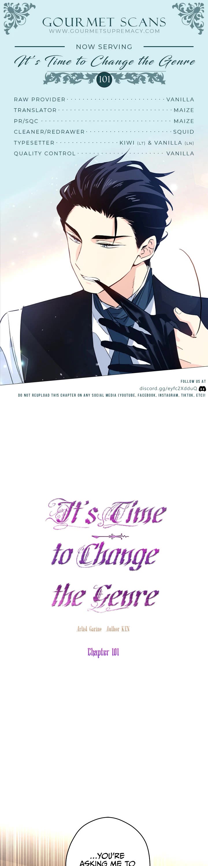 It’s Time to Change the Genre Chapter 101 page 1 - Chapter 101