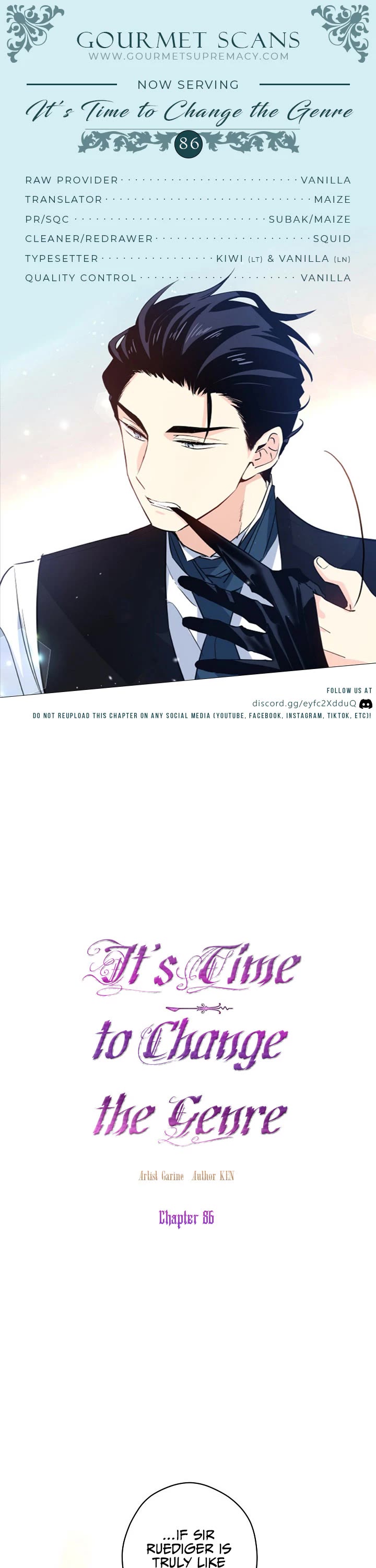 It’s Time to Change the Genre Chapter 86 page 1 - Chapter 86