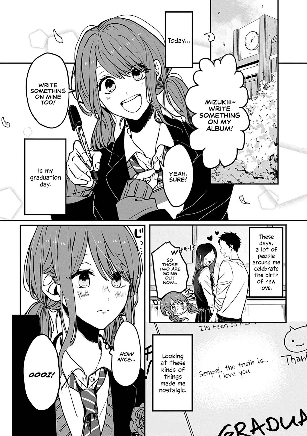 “It’s too precious and hard to read !!” 4P Short Stories Chapter 1 page 1 - Chapter 1: Graduation from the Unrequited Love.