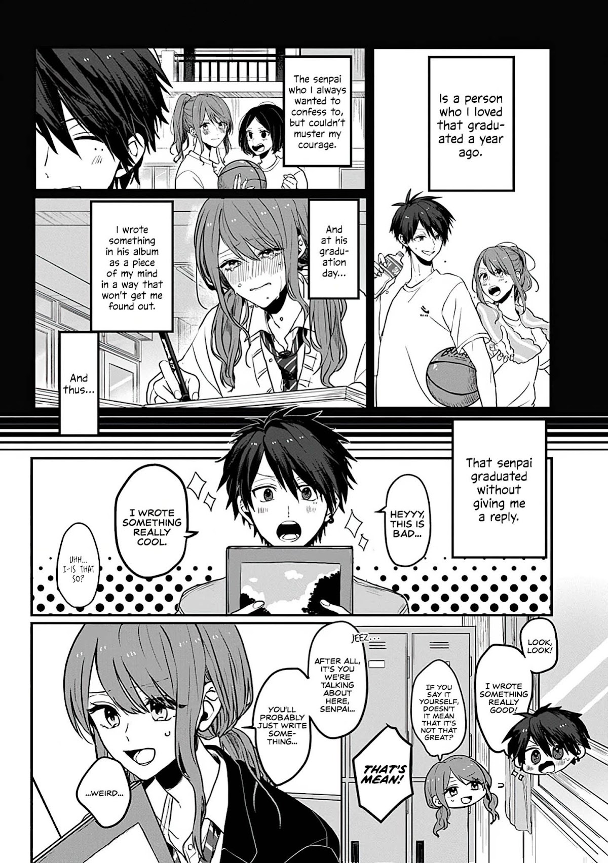 “It’s too precious and hard to read !!” 4P Short Stories Chapter 1 page 3 - Chapter 1: Graduation from the Unrequited Love.