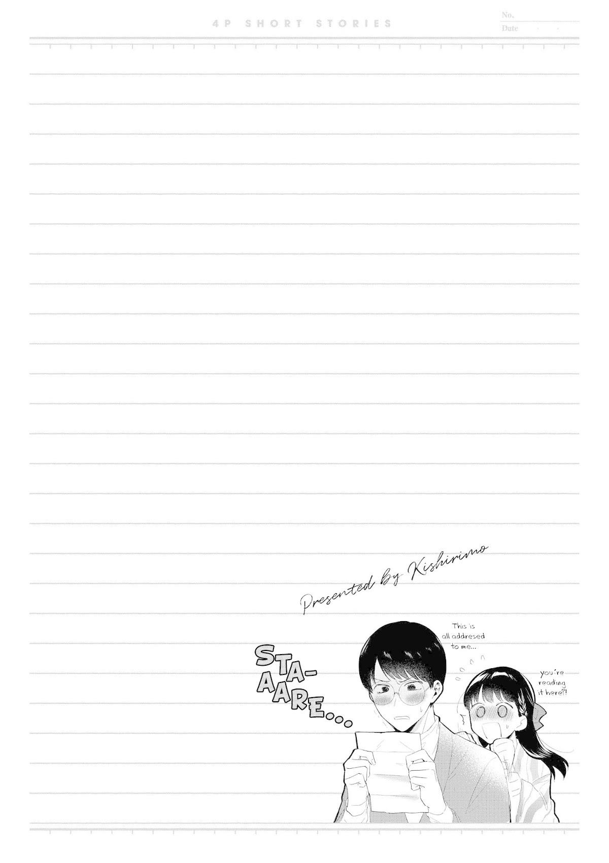 “It’s too precious and hard to read !!” 4P Short Stories Chapter 10 page 6 - Chapter 10: Love Letter [by Kishirimo]