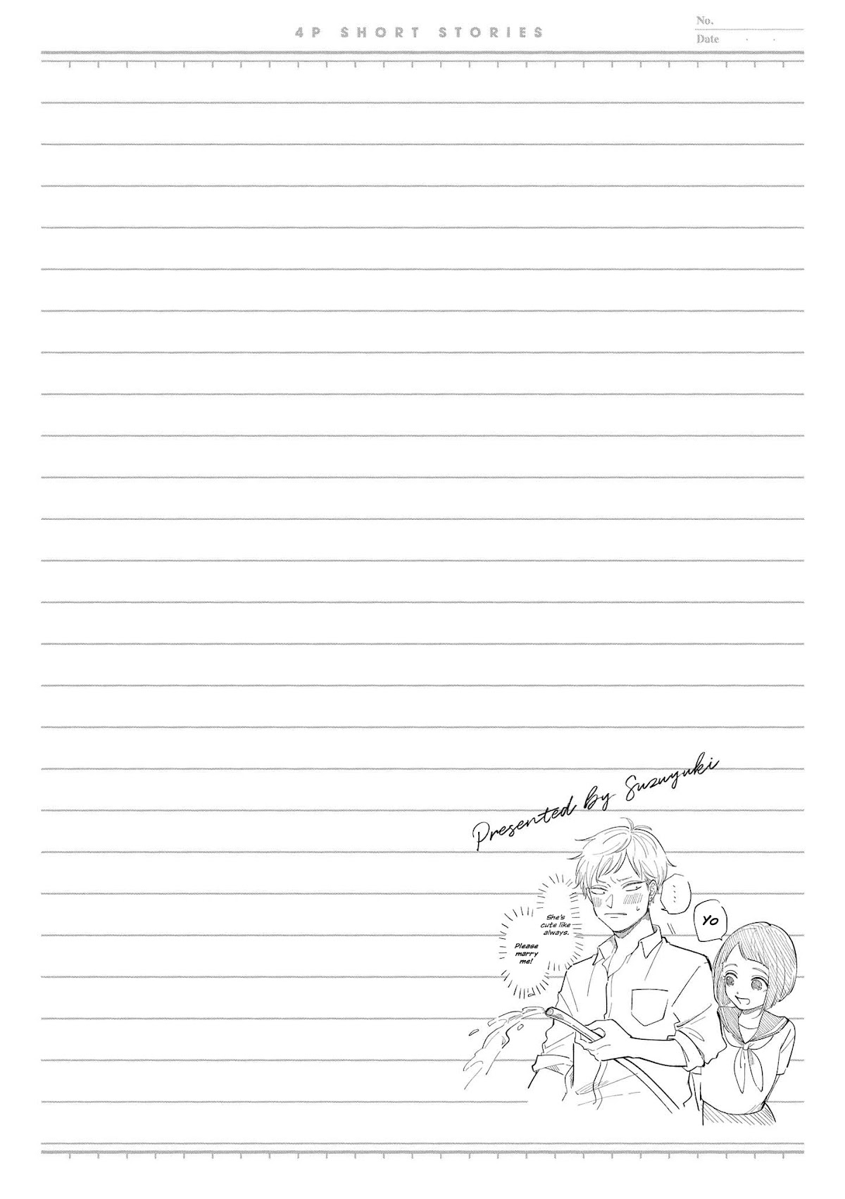“It’s too precious and hard to read !!” 4P Short Stories Chapter 16 page 6 - Chapter 16: Definitely can't say [by Suzuyuki]