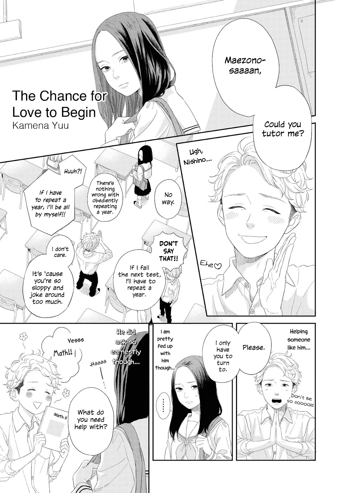 “It’s too precious and hard to read !!” 4P Short Stories Chapter 18 page 1 - Chapter 18: The Chance for Love to Begin [by Kamena Yuu]
