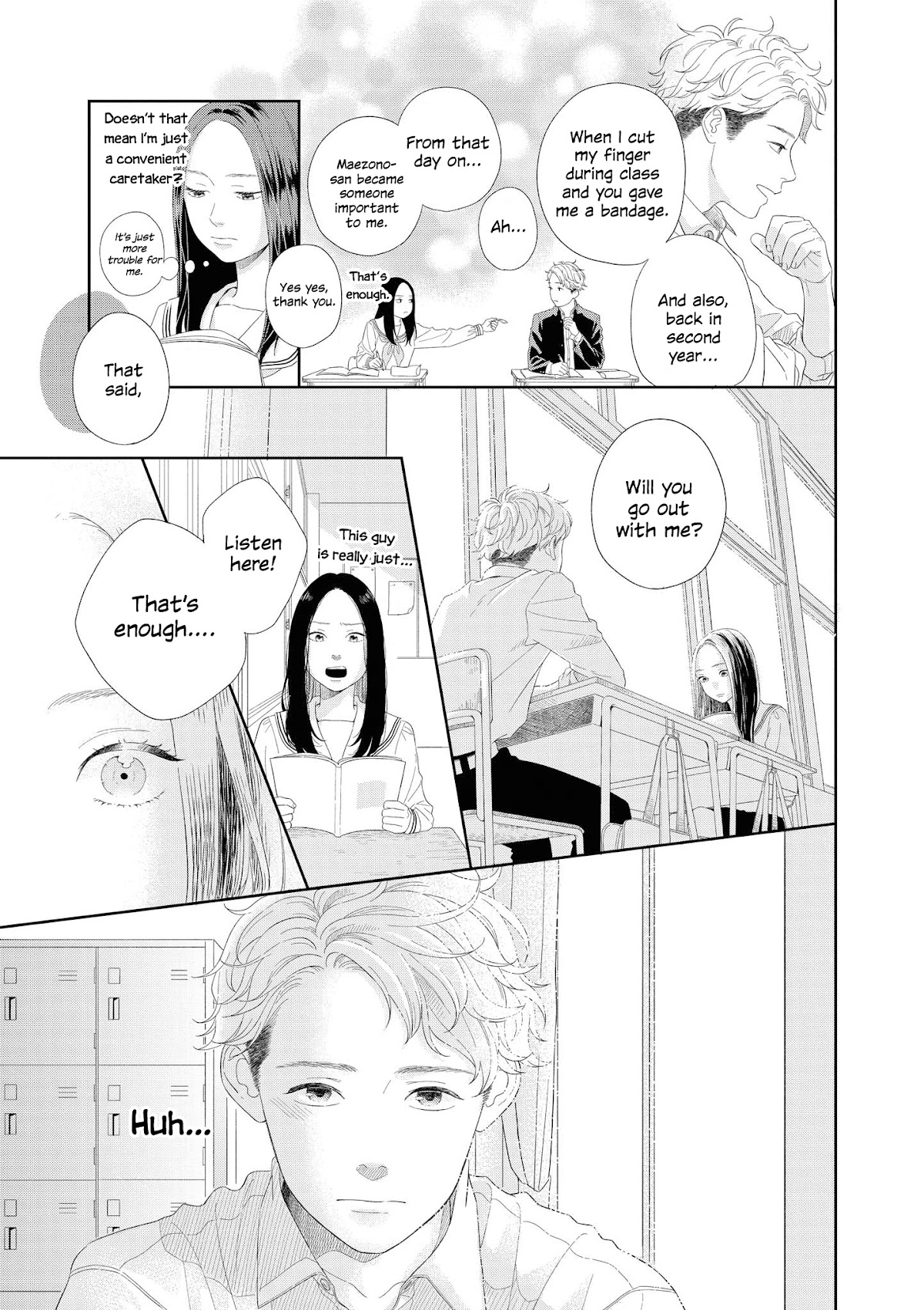 “It’s too precious and hard to read !!” 4P Short Stories Chapter 18 page 3 - Chapter 18: The Chance for Love to Begin [by Kamena Yuu]