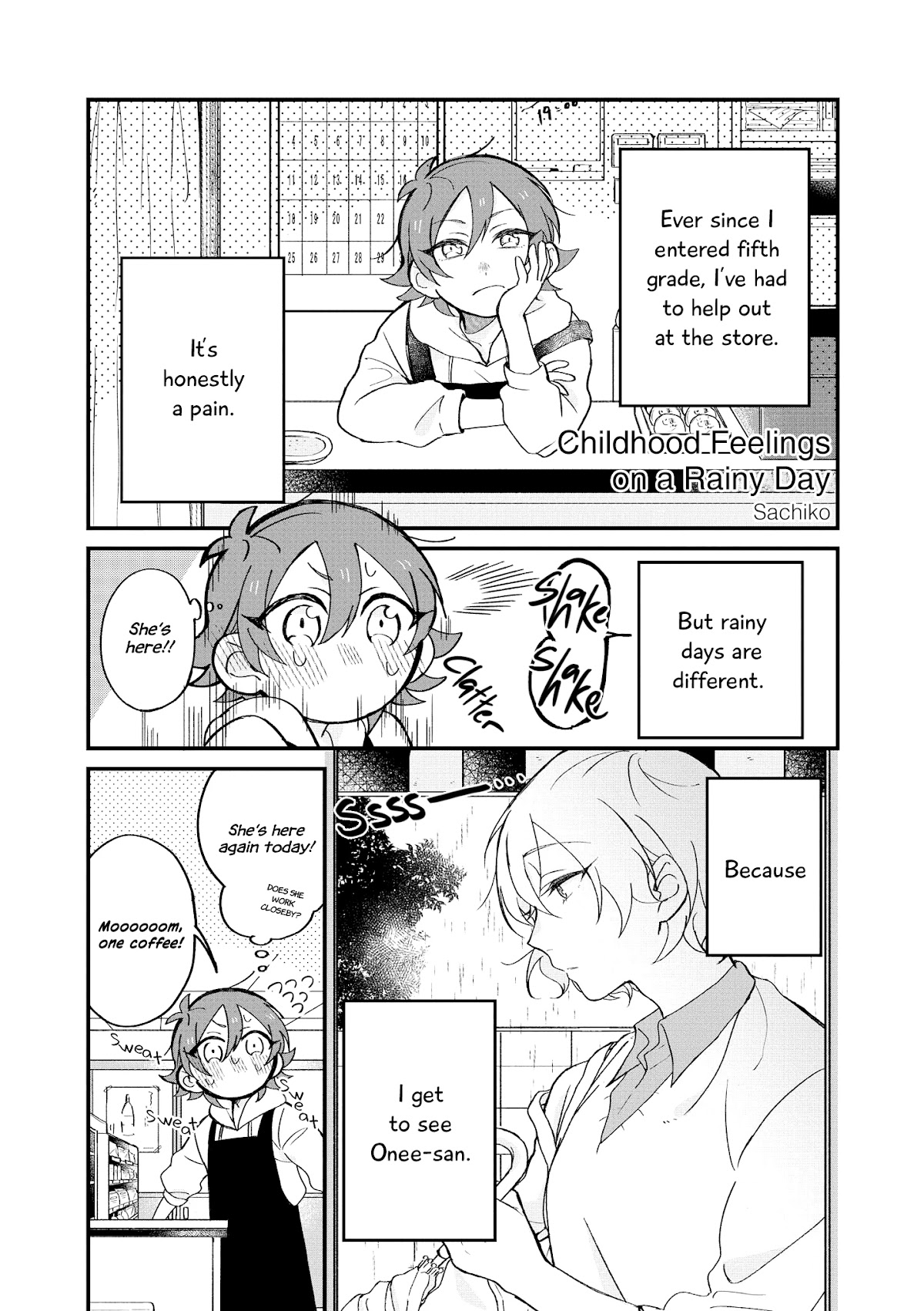 “It’s too precious and hard to read !!” 4P Short Stories Chapter 19 page 1 - Chapter 19: Childhood Feelings on a Rainy Day [by Sachiko]