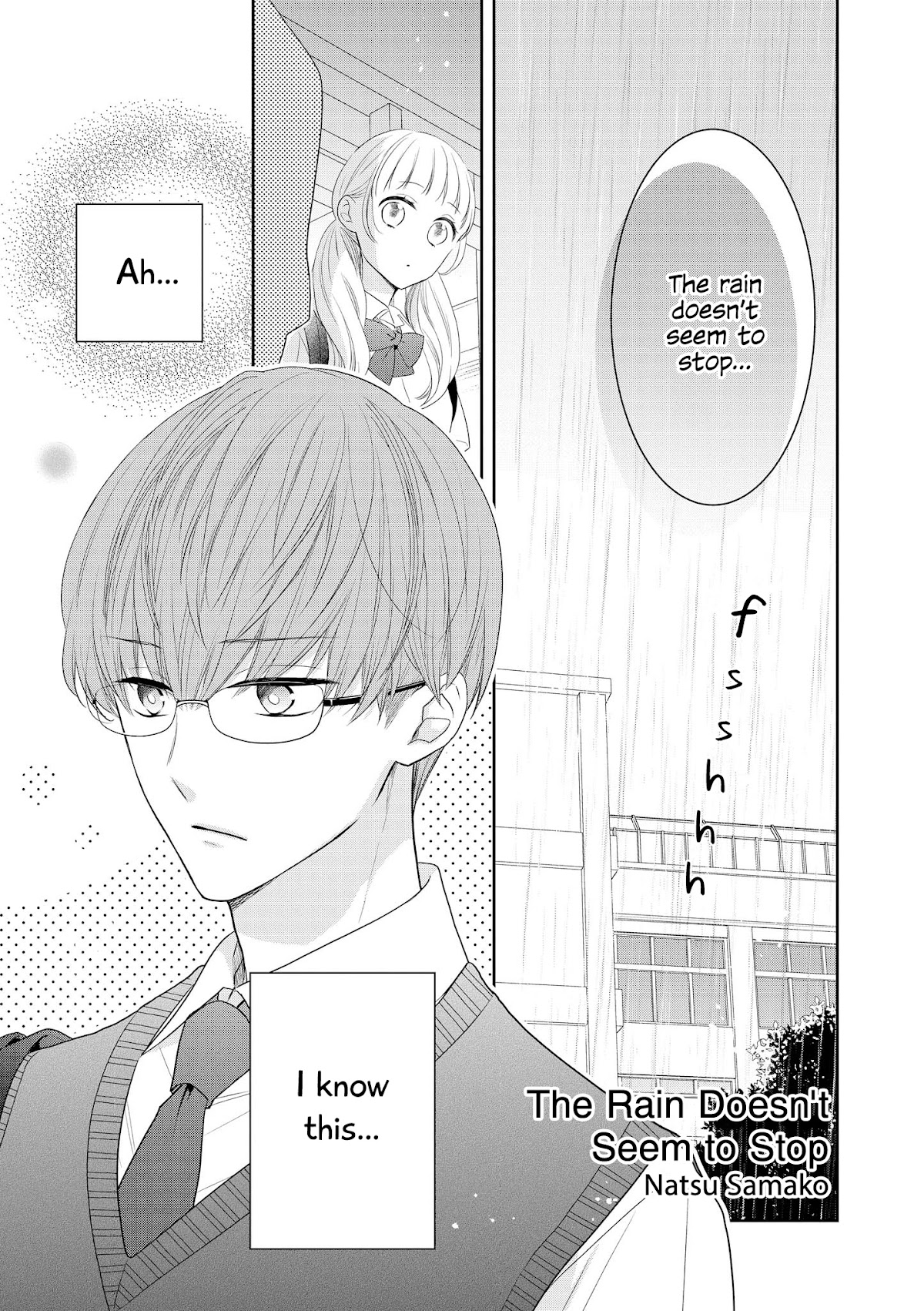 “It’s too precious and hard to read !!” 4P Short Stories Chapter 21 page 1 - Chapter 21: The Rain Doesn't Seem to Stop [by Natsu Samako]