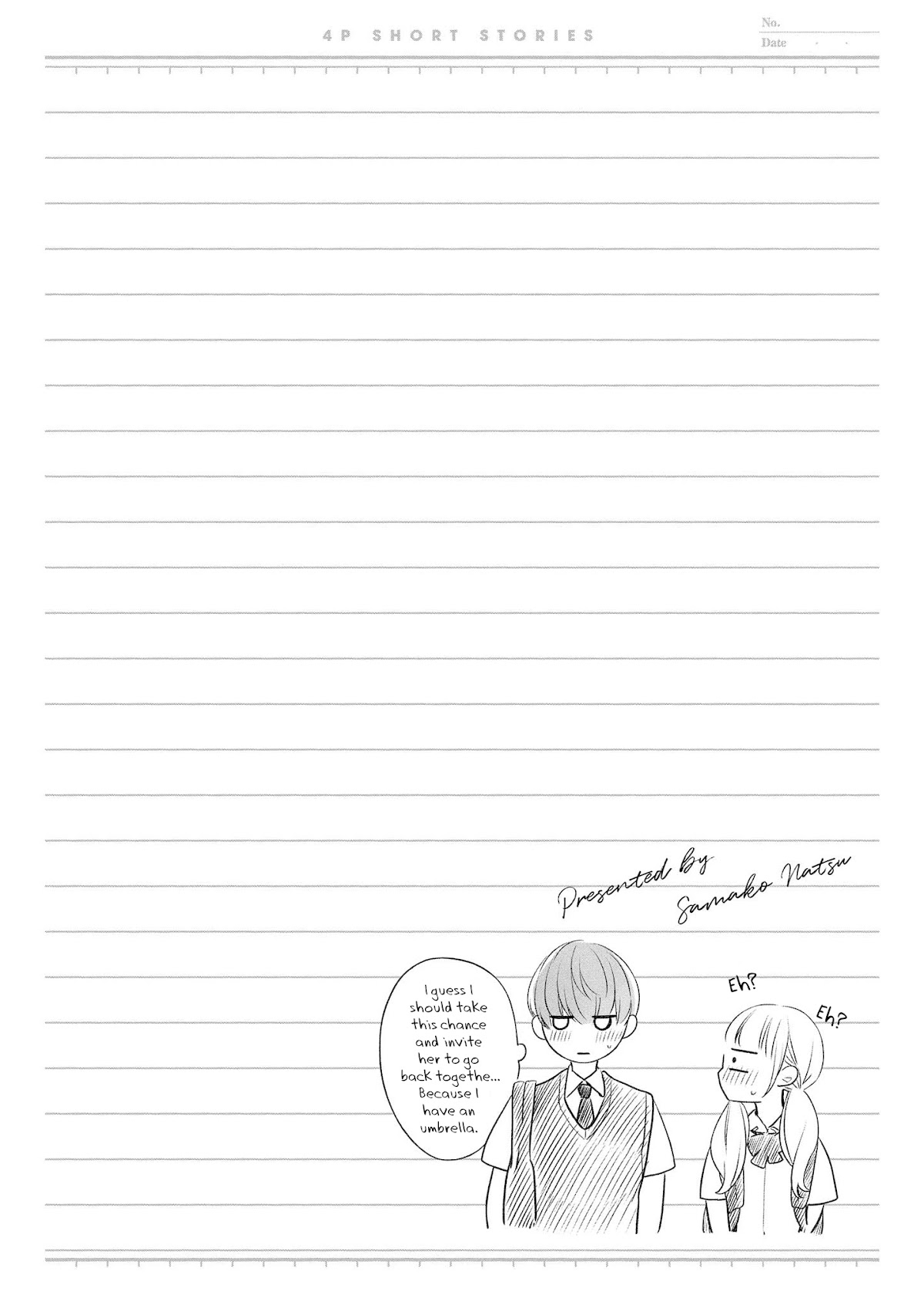 “It’s too precious and hard to read !!” 4P Short Stories Chapter 21 page 6 - Chapter 21: The Rain Doesn't Seem to Stop [by Natsu Samako]