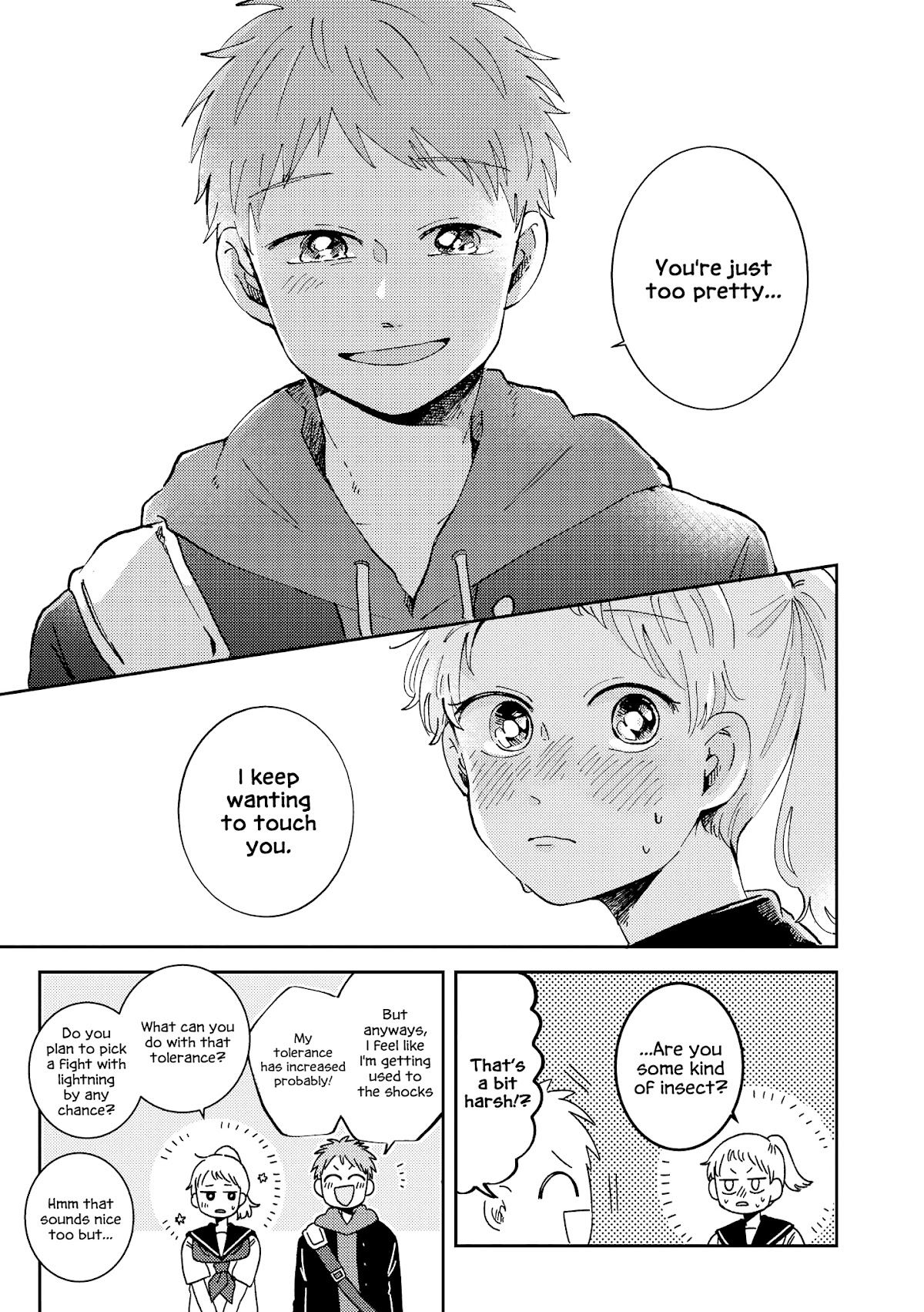 “It’s too precious and hard to read !!” 4P Short Stories Chapter 22 page 3 - Chapter 22: Biri biri biri! [by Migihara]