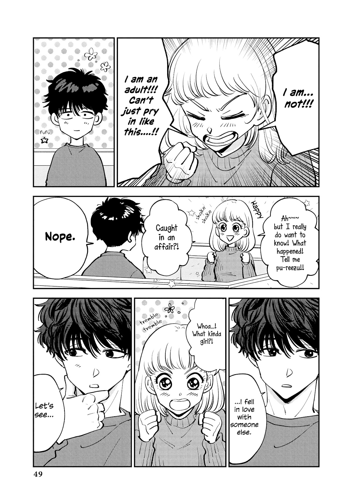 “It’s too precious and hard to read !!” 4P Short Stories Chapter 34 page 3 - Chapter 34: Noriko-san, are you curious? [by Miiko]