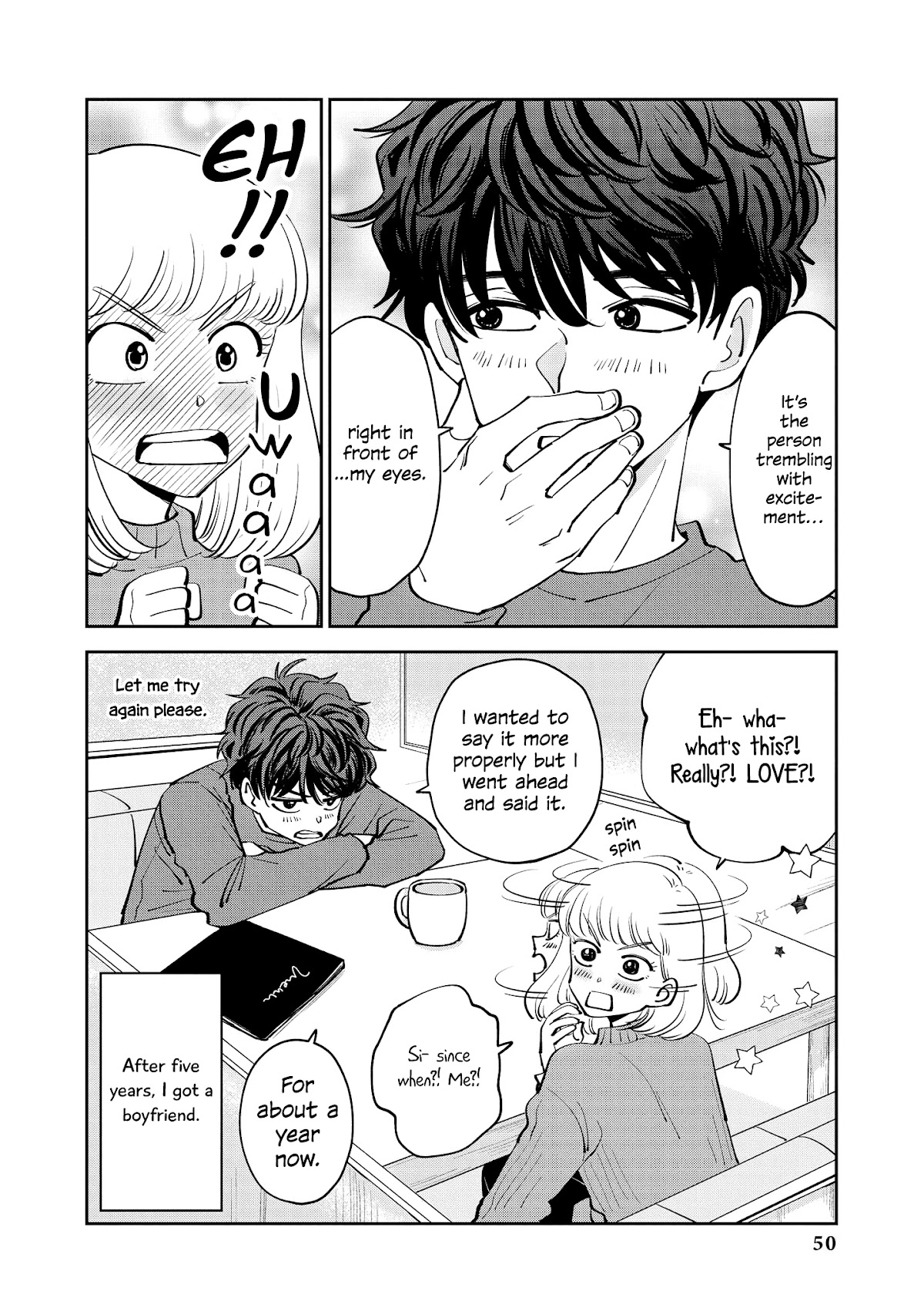 “It’s too precious and hard to read !!” 4P Short Stories Chapter 34 page 4 - Chapter 34: Noriko-san, are you curious? [by Miiko]