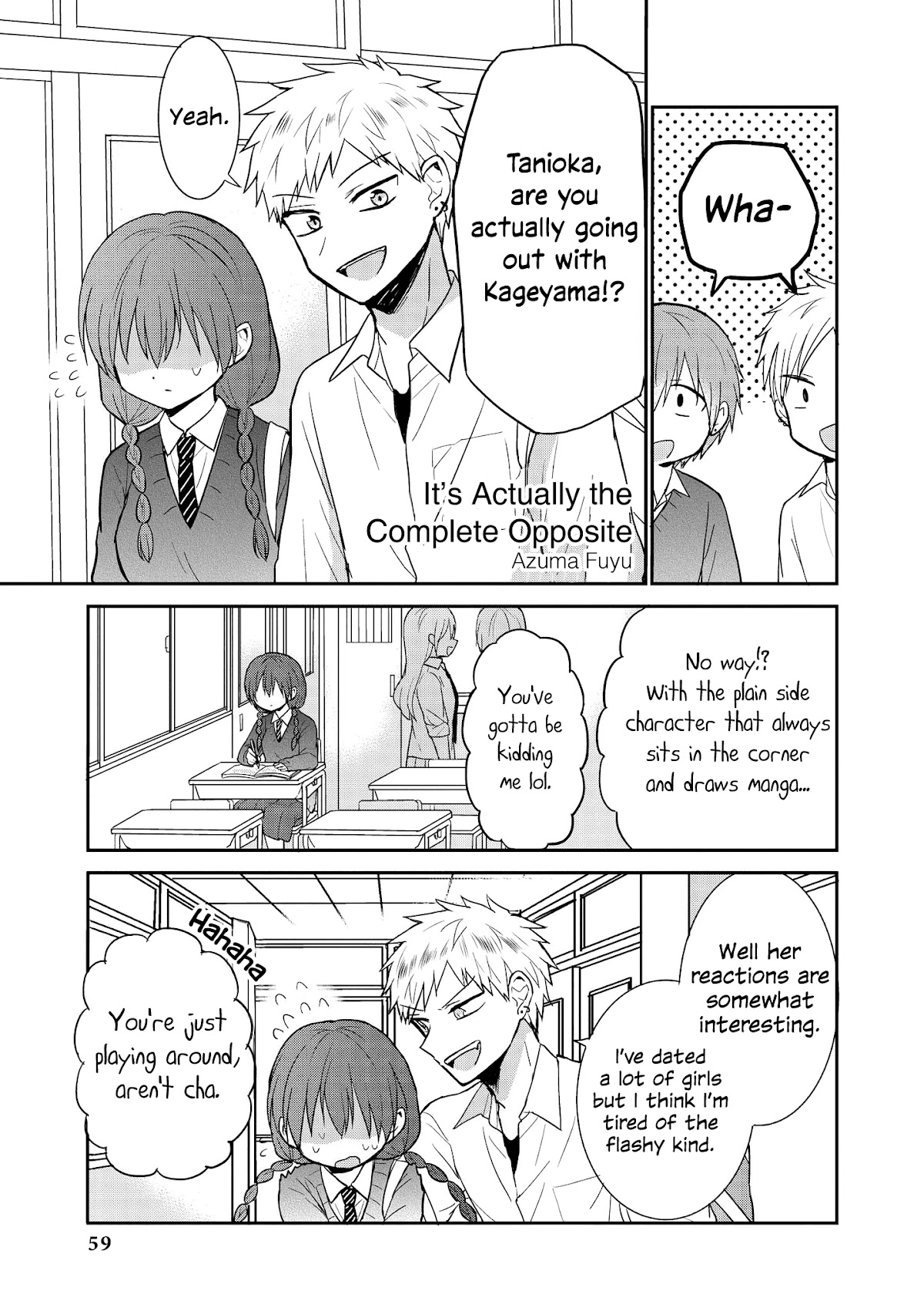 “It’s too precious and hard to read !!” 4P Short Stories Chapter 36 page 1 - Chapter 36: It's Actually the Complete Opposite [by Azuma Fuyu]