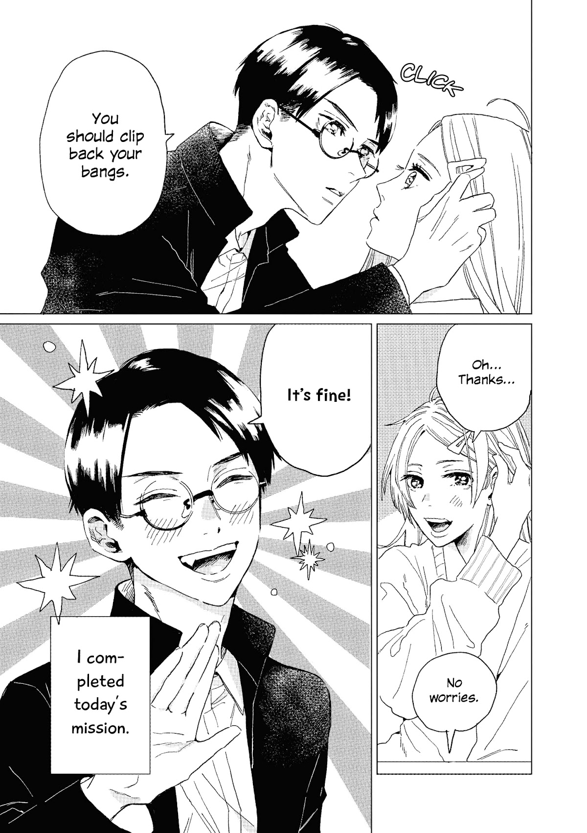 “It’s too precious and hard to read !!” 4P Short Stories Chapter 46 page 3 - Chapter 46: The Sloppy Mikage-San and the Caring Ichijo-kun [by Okuta Asai]