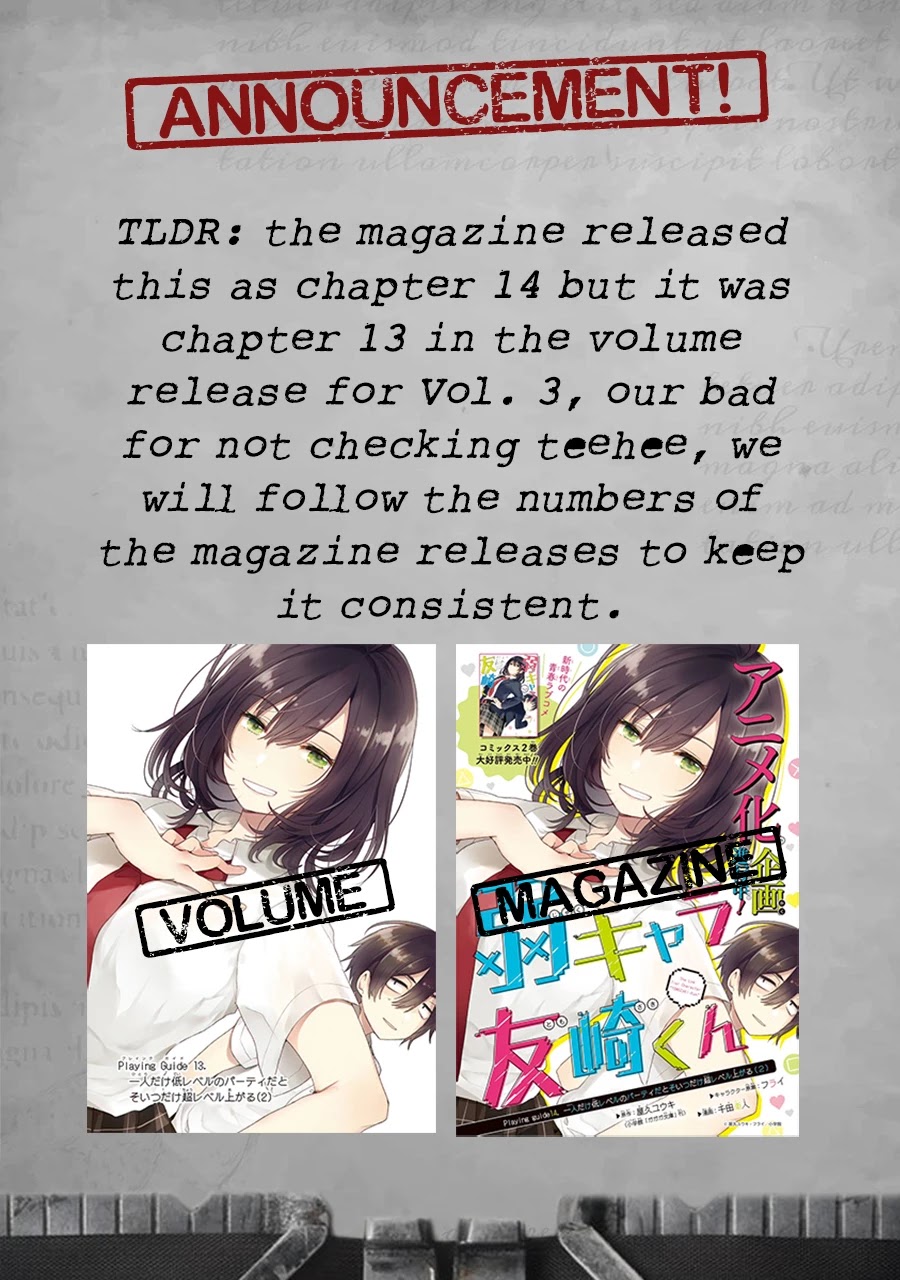 Jaku-chara Tomozaki-kun Chapter 14 page 2 - Chapter 14: That One Underleveled Person in the Party Levels Up Super Fast (2)