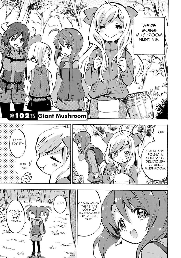 Jashin-chan Dropkick Chapter 102 page 1 - Chapter 102: Giant Mushroom