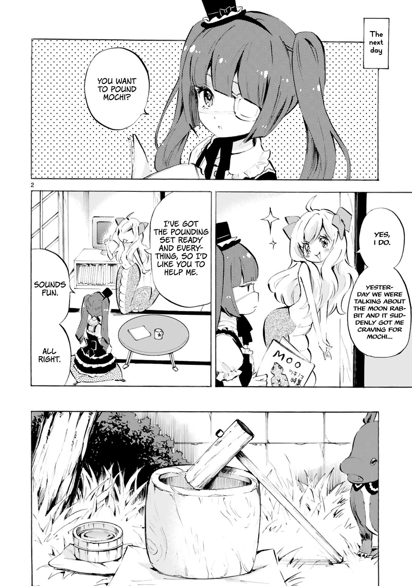 Jashin-chan Dropkick Chapter 105 page 2 - Chapter 105: The Moon and Mochi Pounding