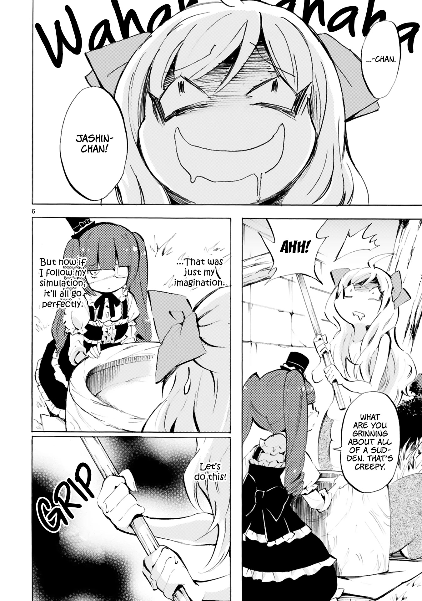 Jashin-chan Dropkick Chapter 105 page 6 - Chapter 105: The Moon and Mochi Pounding