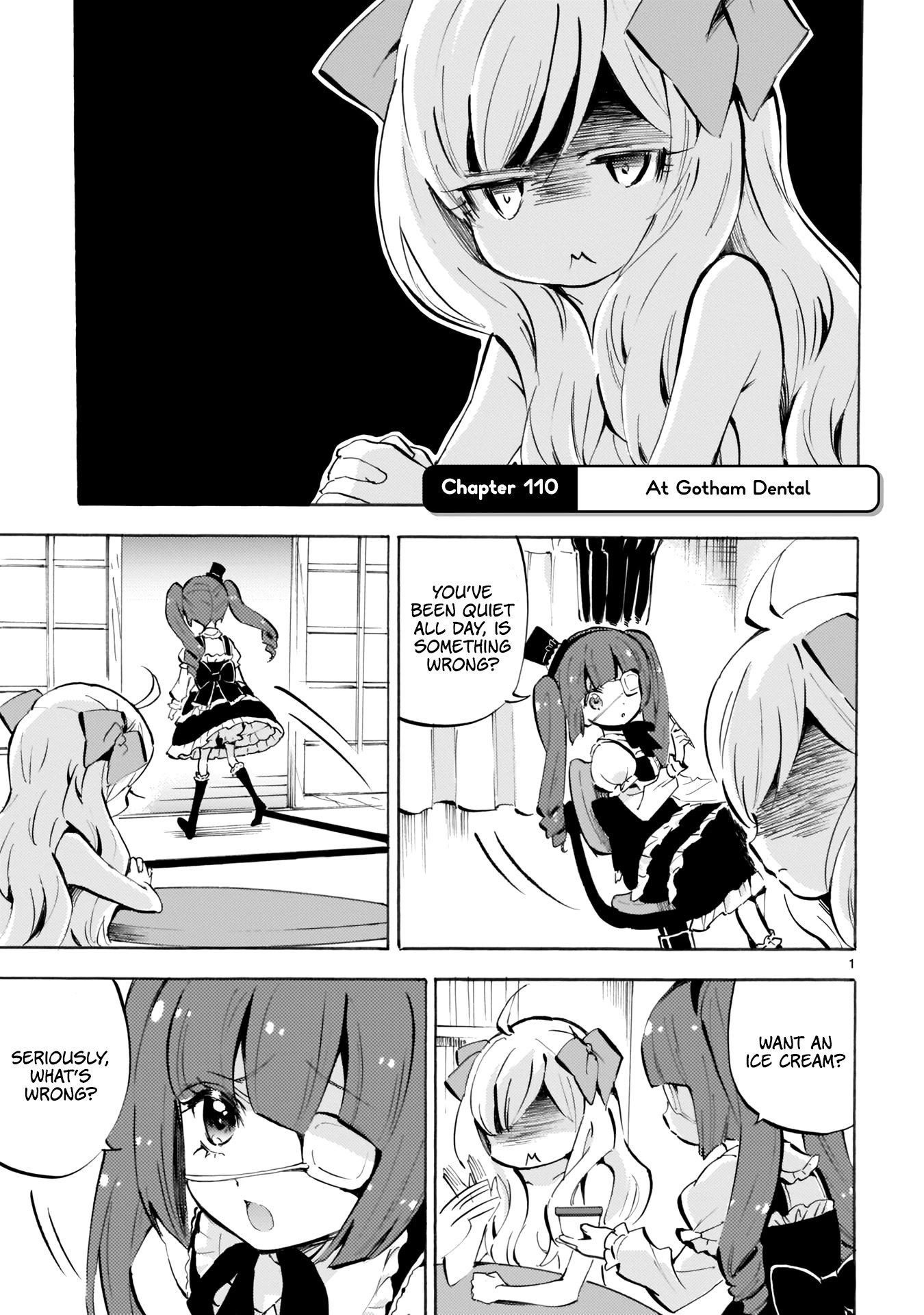 Jashin-chan Dropkick Chapter 110 page 1 - Chapter 110: At Gotham Dental