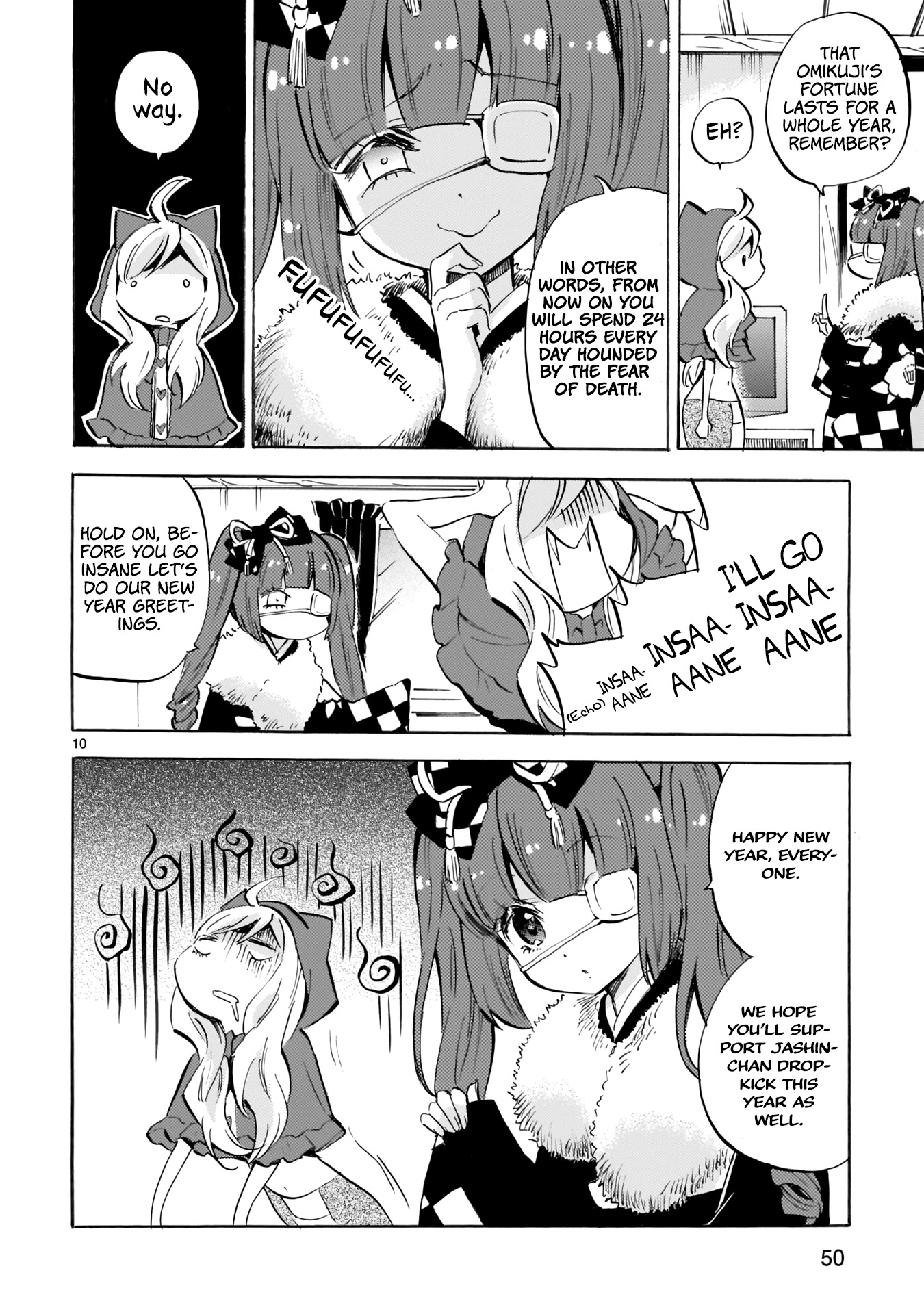 Jashin-chan Dropkick Chapter 112 page 10 - Chapter 112: Hatsumoude With The Gang
