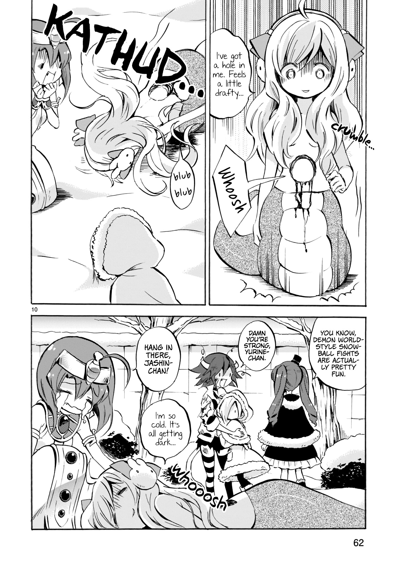 Jashin-chan Dropkick Chapter 113 page 10 - Chapter 113: Demon World-Style Snowball Fight