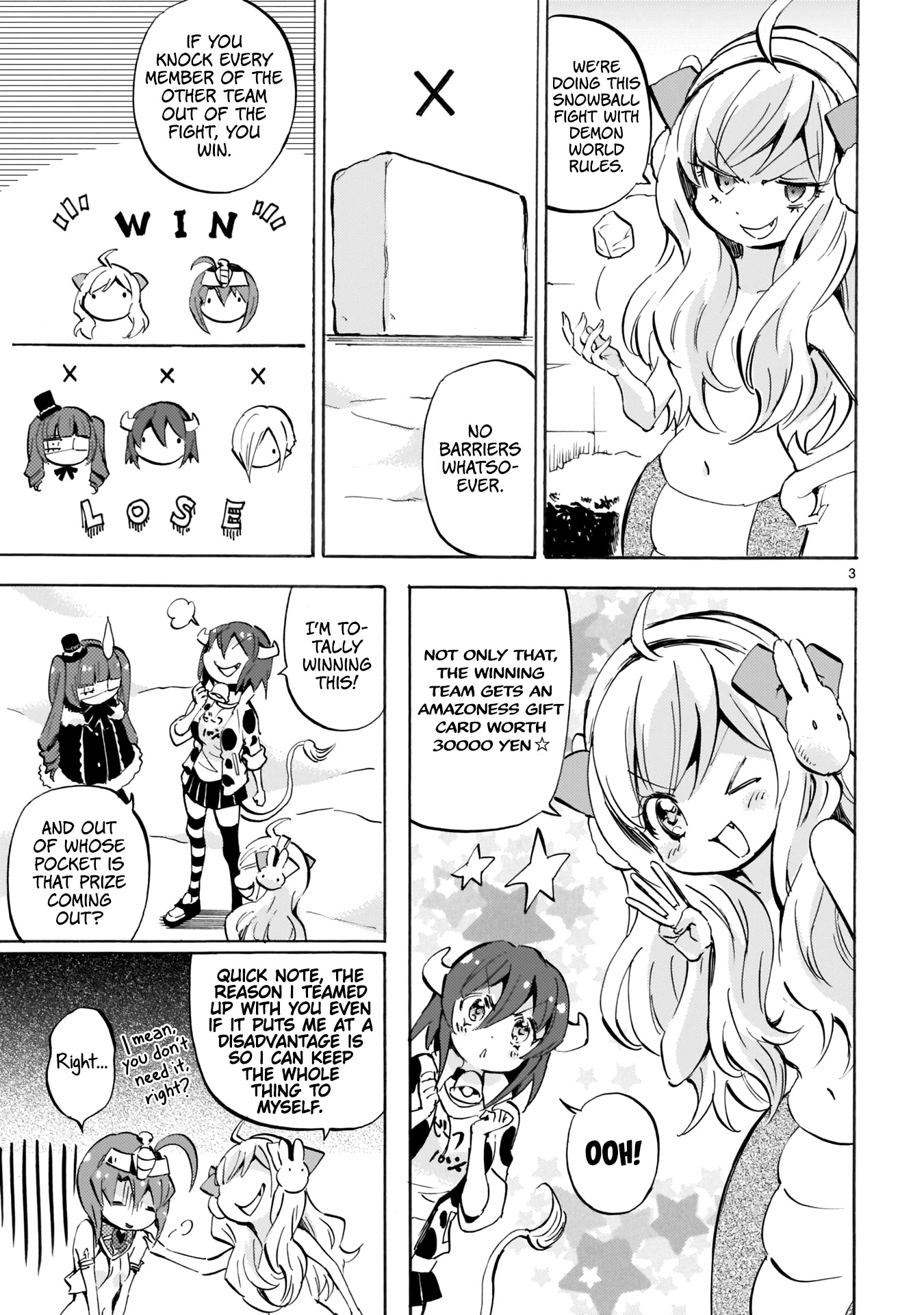 Jashin-chan Dropkick Chapter 113 page 3 - Chapter 113: Demon World-Style Snowball Fight