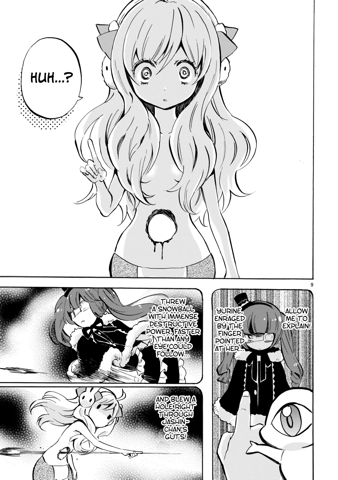 Jashin-chan Dropkick Chapter 113 page 9 - Chapter 113: Demon World-Style Snowball Fight