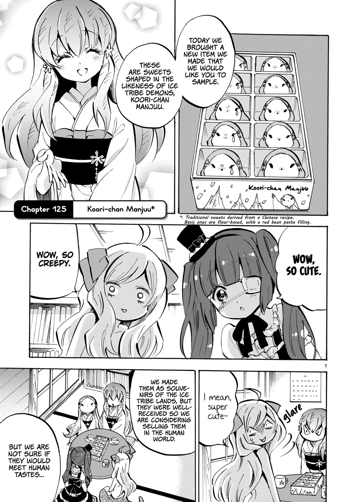 Jashin-chan Dropkick Chapter 125 page 1 - Chapter 125: Koori-chan Manjuu
