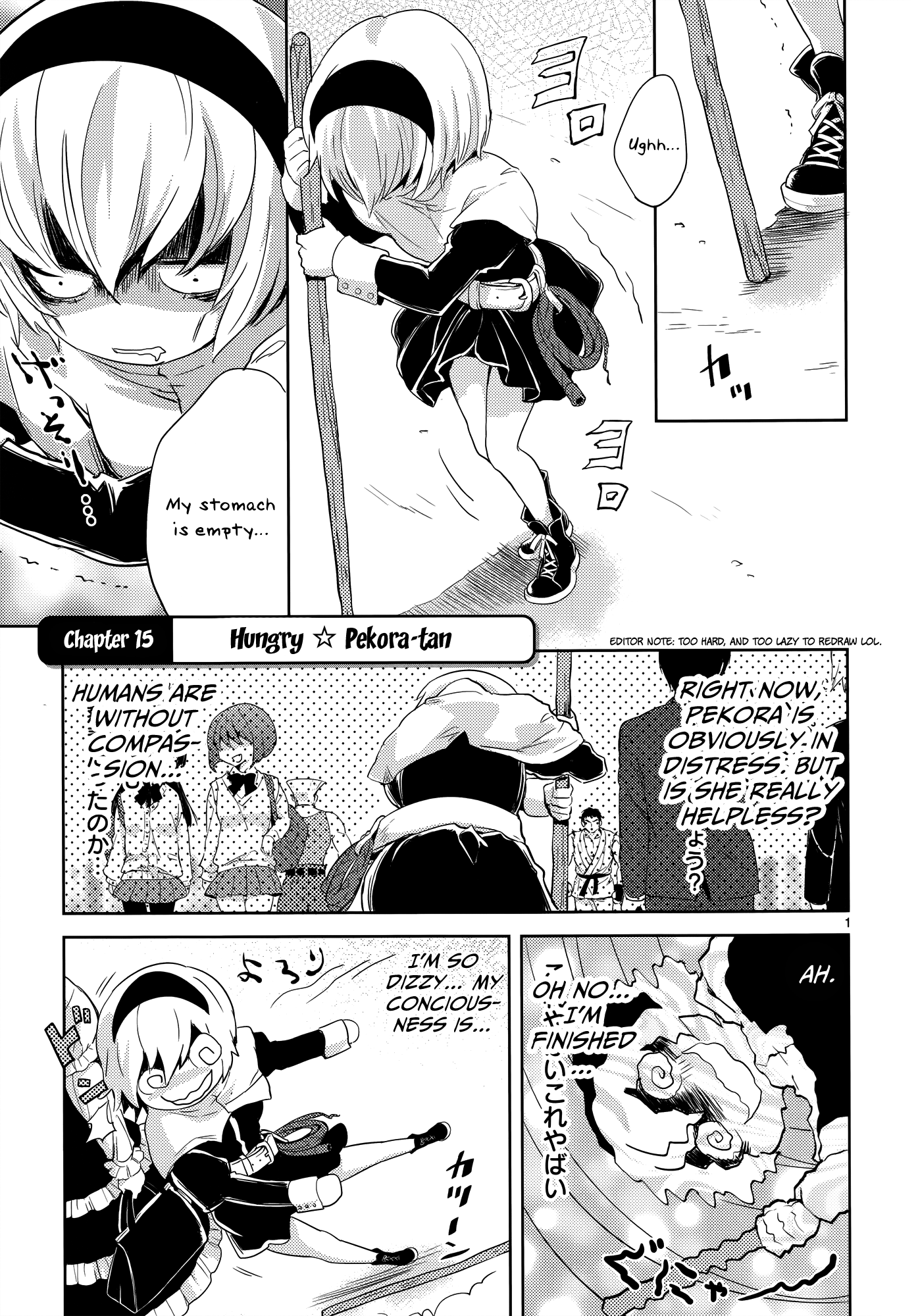 Jashin-chan Dropkick Chapter 15.5 page 3 - Chapter 15.5: Hungry ☆ Pekora-tan